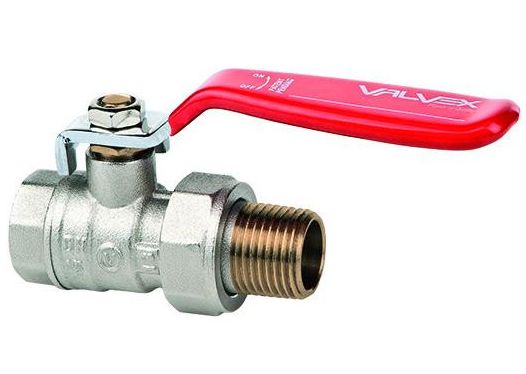 Kulový kohout ONYX 1/2" FM, páka, se šroubením, plnoprůtočný s ucpávkou, 180°C, PN40