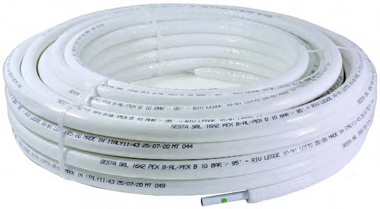 Potrubí SESTA PEX-AL-PEX 16x2 s izolací 10mm, role 50m, bílá