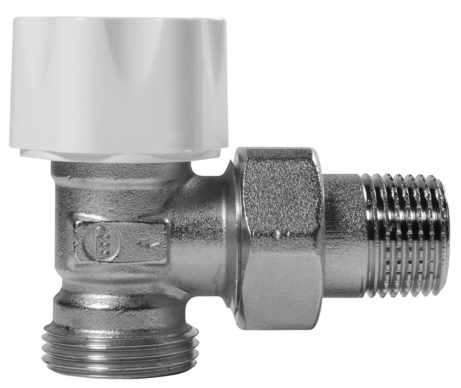 Termostatický ventil ThermoTekna s přednastavením 1/2" rohový se závitem G3/4" Eurokonus